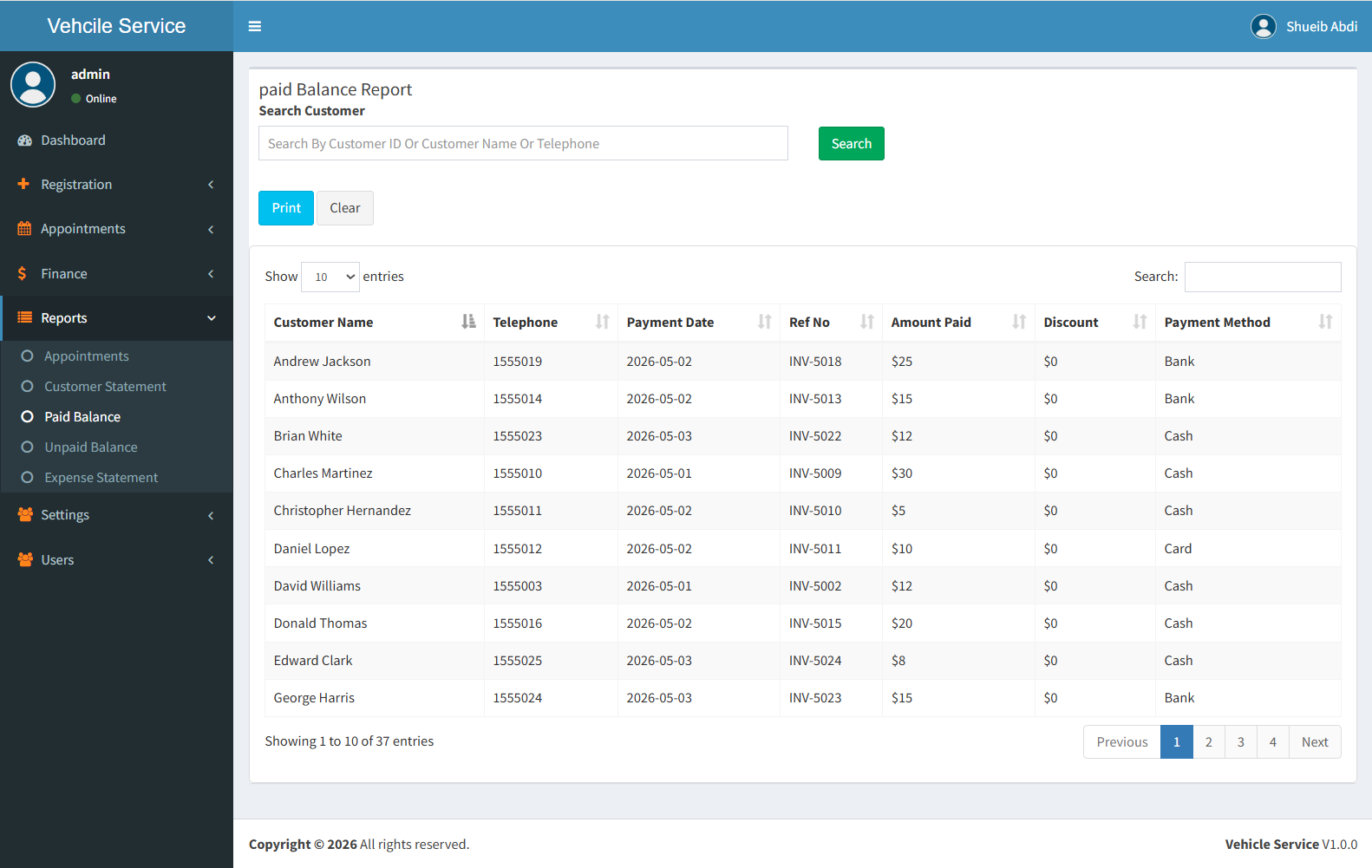 paid balance report image
